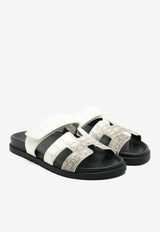 Chypre Sandals in Himalaya Blanc Niloticus Crocodile