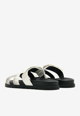 Chypre Sandals in Himalaya Blanc Niloticus Crocodile