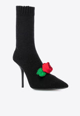 Dolce & Gabbana 110 Sock-Like Mid-Calf Boots Black CT0728 A8M54 8B956