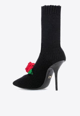 Dolce & Gabbana 110 Sock-Like Mid-Calf Boots Black CT0728 A8M54 8B956