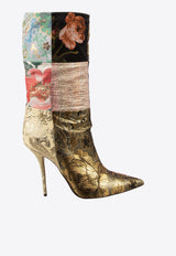 Dolce & Gabbana Cardinale 115 Flower Brocade Patchwork Boots Multicolor CT0735 AO657 80995