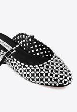 Aquazzura Crystal-Embellished Flat Mules CTAFLAA1-SUE-000 Black