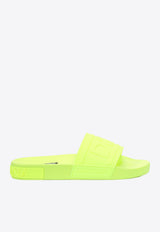 Dolce & Gabbana DG Logo Rubber Slides Yellow CW0141 AX756 8G240