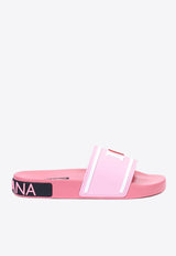 Dolce & Gabbana DG Logo Rubber Slides Pink CW0142 AO235 8R488