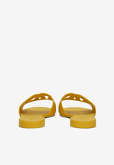Dolce & Gabbana DG Logo Rubber Slides Yellow CW2215 AN994 80204