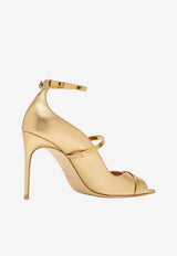 Malone Souliers Cynthia 90 Metallic Leather Sandals Gold CYNTHIA 90-3 ANTIQUE GOLD/ANTIQUE GOLD