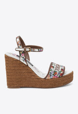 Dolce & Gabbana 90 Floral Wedge Sandals White CZ0318A6483/S_DOLCE-8V135