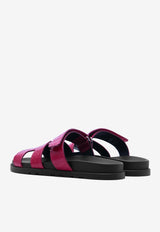 Chypre Sandals in Framboise Shiny Alligator