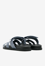 Chypre Sandals in Bleu Mer Shiny Alligator Leather