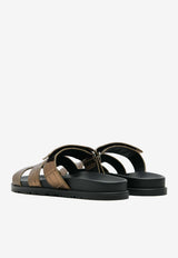 Chypre Sandals in Dore Antique Metallic Alligator Leather