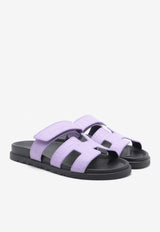 Chypre Sandals in Violet Parme Matte Alligator