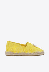 Dolce & Gabbana Kids Girls DG Satin and Lace Espadrilles D00230 AB011 80210 Yellow