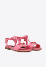Dolce & Gabbana Kids Girls DG Patent Leather Sandals D11155 A1328 80424 Pink
