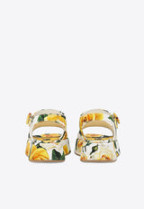 Dolce & Gabbana Kids Girls Rose Print Sandals D11227 A7131 HA3VO Yellow