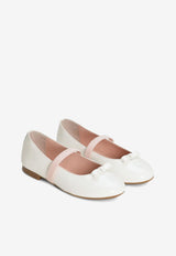 Dolce & Gabbana Kids Girls Patent Leather Ballet Flats D11294 A4831 87682 White