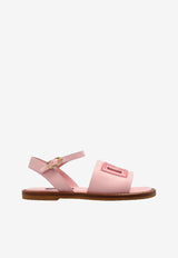 Dolce & Gabbana Kids Girls Logo Leather Sandals D11308 A1114 8B404 Pink