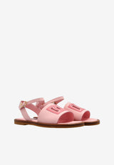 Dolce & Gabbana Kids Girls Logo Leather Sandals D11308 A1114 8B404 Pink