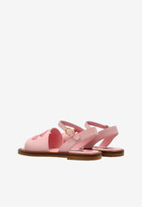Dolce & Gabbana Kids Girls Logo Leather Sandals D11308 A1114 8B404 Pink