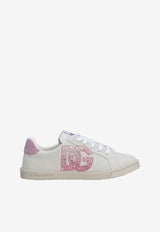 Dolce & Gabbana Kids Girls DG Logo Low-Top Sneakers D11324 AW775 80995 White