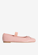 Dolce & Gabbana Kids Girls Gros-Grain Strap Nappa Leather Ballet Flats Pink D11395 AX626 84550