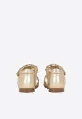 Dolce & Gabbana Kids Baby Girls Leather Sandals D20082 A5439 87601 Gold
