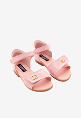 Dolce & Gabbana Kids Baby Girls DG Logo Sandals in Patent Leather Pink D20099 A1328 80400