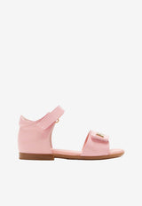 Dolce & Gabbana Kids Baby Girls DG Logo Sandals in Patent Leather Pink D20099 A1328 80400
