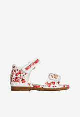 Dolce & Gabbana Kids Baby Girls Majolica Print Lambskin Sandals Multicolor D20099 AV210 IH3TN