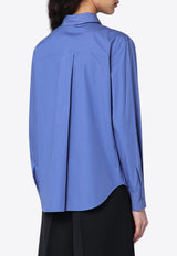 P.A.R.O.S.H Long-Sleeved Shirt with Floral-Embroidery Blue D381222CO/Q_PAROS-046