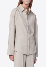 P.A.R.O.S.H Wool Long-Sleeved Shirt Bone D381248WO/R_PAROS-038