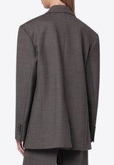 P.A.R.O.S.H Wool-Blend Double-Breasted Blazer Gray D420326PL/R_PAROS-024