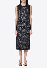 P.A.R.O.S.H Guipure Lace Midi Dress Blue D726018CO/Q_PAROS-012