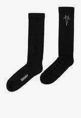 Rick Owens DRKSHDW Pentagram Ankle Socks Black DA02E7468SOCKC/R_DARKS-908
