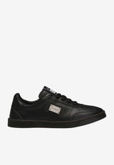 Dolce & Gabbana Kids Boys Logo Plaque Leather Low-Top Sneakers Black DA5300 A1048 80999