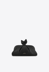 Aquazzura Bow Tie Clutch in Nappa Leather DENCLUC1-NAP-BLD Black