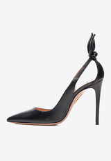 Aquazzura Bow Tie 105 Leather Pumps DENHIGP0-NAP-000 Black