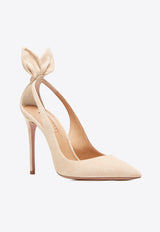 Aquazzura Bow Tie 105 Suede Pumps DENHIGP0-SUE-ECA Beige