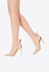 Aquazzura Bow Tie 105 Suede Pumps DENHIGP0-SUE-ECA Beige