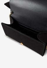 Aquazzura Mini Bow Tie Satin Clutch Bag Black DENMBGB1-SATBLD BLACK/LIGHT GOLD