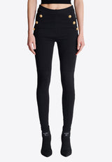 Balmain Button Embellished Leggings Black DF1OC036JH30_BLACK