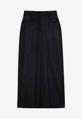 Department 5 Pinstripe Wool-Blend Midi Skirt Gray DG0372TS0167/P_DEPAR-927