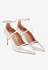 Malone Souliers Diaz 70 Metallic Leather Pumps Silver DIAZ 70-1 SILVER/SILVER