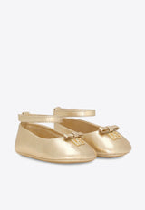 Dolce & Gabbana Kids Baby Girls Nappa Leather Ballet Flats DK0065 AJ133 87601 Gold
