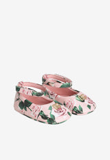 Dolce & Gabbana Kids Baby Girls Rose Print Ballet Flats DK0065 AD471 HF5IZ Pink