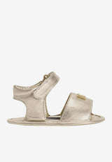 Dolce & Gabbana Kids Baby Girls Laminated Leather Sandals Gray DK0157 AJ133 80988