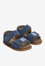 Dolce & Gabbana Kids Baby Boys DG Logo Suede Sandals Blue DL0094 AW871 8L516