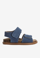 Dolce & Gabbana Kids Baby Boys DG Logo Suede Sandals Blue DL0094 AW871 8L516