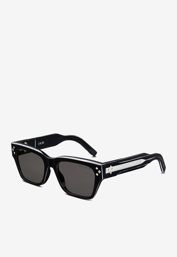 Dior Homme CD Diamond S2I Rectangle Sunglasses DM40083IBLACK