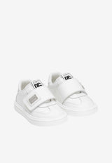 Dolce & Gabbana Kids Baby Boys Logo Plaque Leather Sneakers White DN0228 A1048 80001