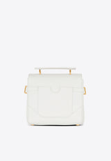Balmain B-Buzz 23 Grained Leather Top Handle Bag White DN0DB526LPOS_WHITE